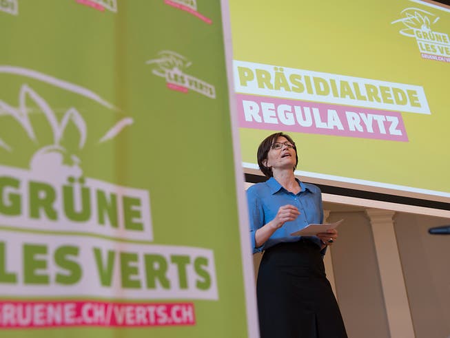 Sieht die Grünen auf dem aufsteigenden Ast: Parteipräsidenten Regula Rytz. (Bild: KEYSTONE/PETER SCHNEIDER)