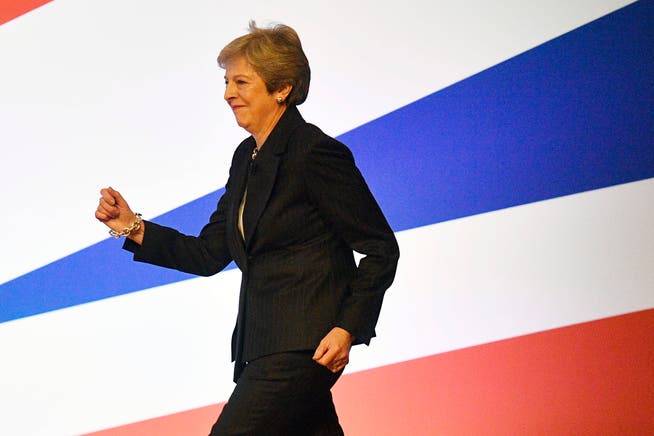 Englands Premierministerin Theresa May. (Bild: Neil Hall/EPA (Birmingham, 3. Oktober 2018))