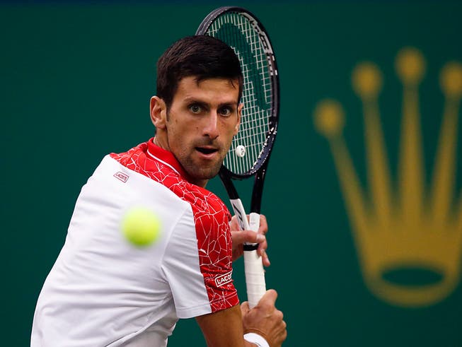 Novak Djokovic zeigt im Final von Schanghai erneut eine tadellose Leistung (Bild: KEYSTONE/AP/ANDY WONG)