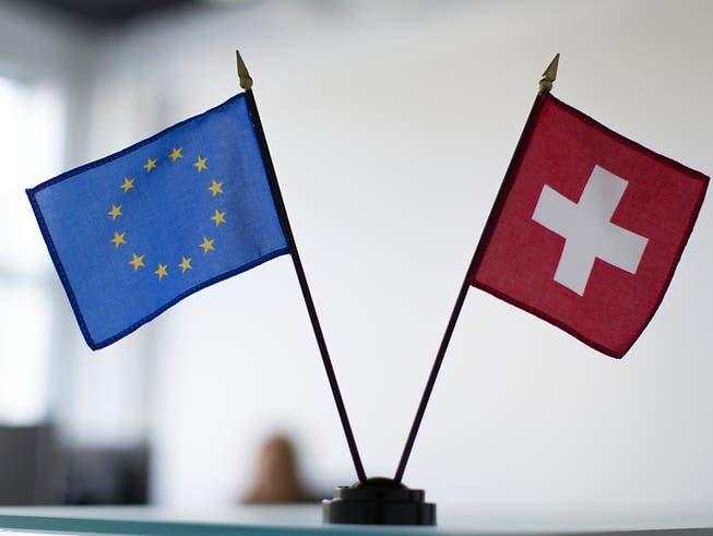 Seit 2014 verhandeln die Schweiz und die EU über ein institutionelles Rahmenabkommen. Die EU-Kommission sieht am Dienstag nach einem Treffen mit Schweizer Unterhändlern zwar Fortschritte, aber «keinen Durchbruch». (Bild: KEYSTONE/GAETAN BALLY)