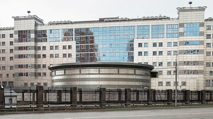 Hauptquartier des russischen Militärgeheimdienstes GRU in Moskau, das auch «Aquarium» genannt wird. (Pavel Golovkin/AP, 14. Juli 2018)