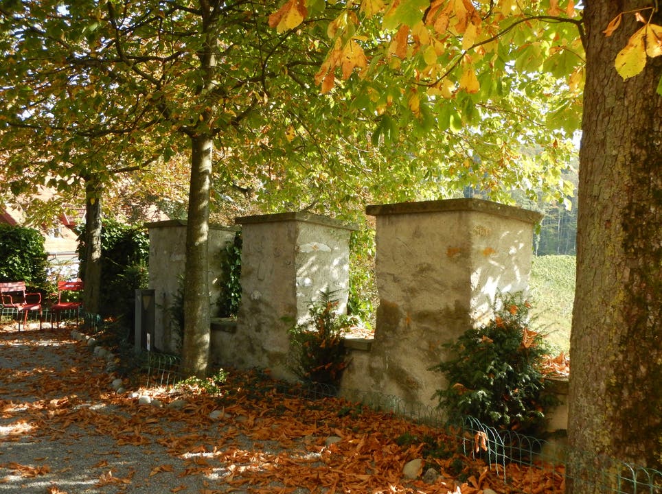 Goldener Oktober auf der Schlossterrasse auf der Heidegg. (Gerhard Estermann (Gelfingen, 17. Oktober 2018))