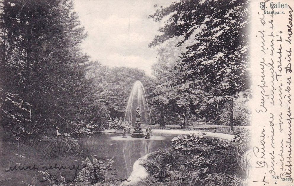 Springbrunnen im Stadtpark vor 1902.