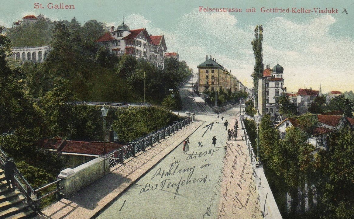 Die Felsenbrücke über die Mülenenschlucht vor 1910.