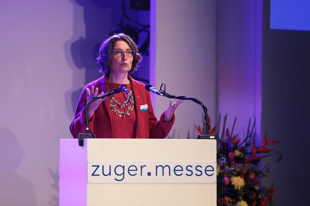 Manuela Weichelt-Picard, Regierungsrätin Zug bei der Festrede. (Bild: Roger Zbinden (Zug, 20. Oktober 2018))