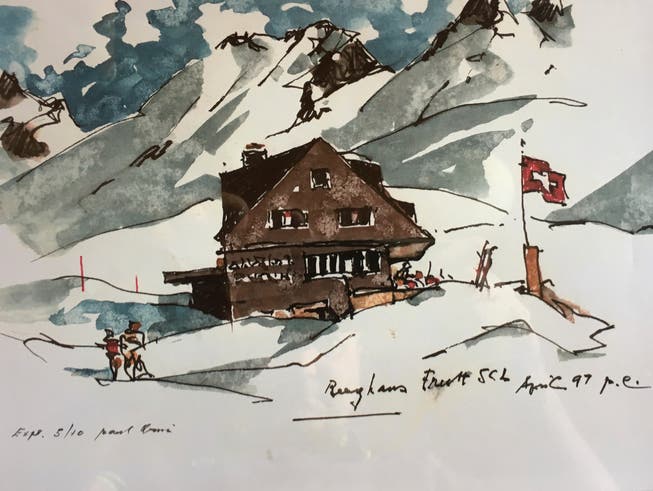 Das Berghaus, festgehalten auf einer Zeichnung von 1999. (Bild: PD)