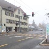 Der Fussgängerstreifen in St.Fiden, auf dem am Mittwoch eine Frau angefahren. (Bild: Stadtpolizei St.Gallen - 14. November 2018)