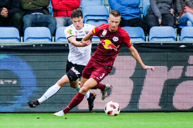 Jasper van der Werff (vorne) im Ligaspiel gegen Altach. (Bild: Getty, 25.August 2018)