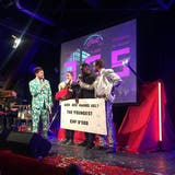 Der Kick Ass Award für den besten Song 2017 ging an «TonTonshit» von The Youngest. (Bild: Roman Hodel (Luzern, 10. Januar 2018))