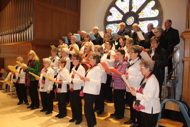 Der jubilierende Gemischte Chor trat im Gottesdienst auch selber auf. (Bild: Lorenz Gamma (Erstfeld, 8. Dezember 2018))