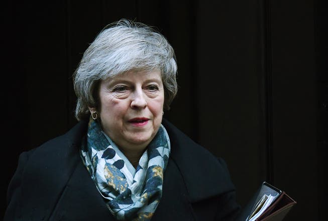 Die britische Premierministerin Theresa May. Bild: Andy Rain/EPA (London, 17. Dezember 2018) 