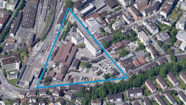 Das EWL-Areal in der Stadt Luzern mit dem Hauptsitz oben rechts. (Bild: PD)