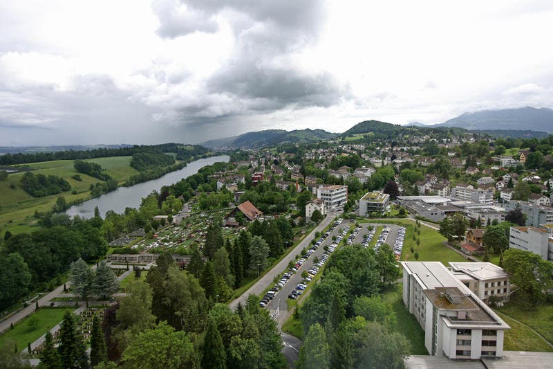 Aussicht von der neuen Privatabteilung im Luzerner Kantonsspital. (Bild: Philipp Schmidli/Neue LZ)