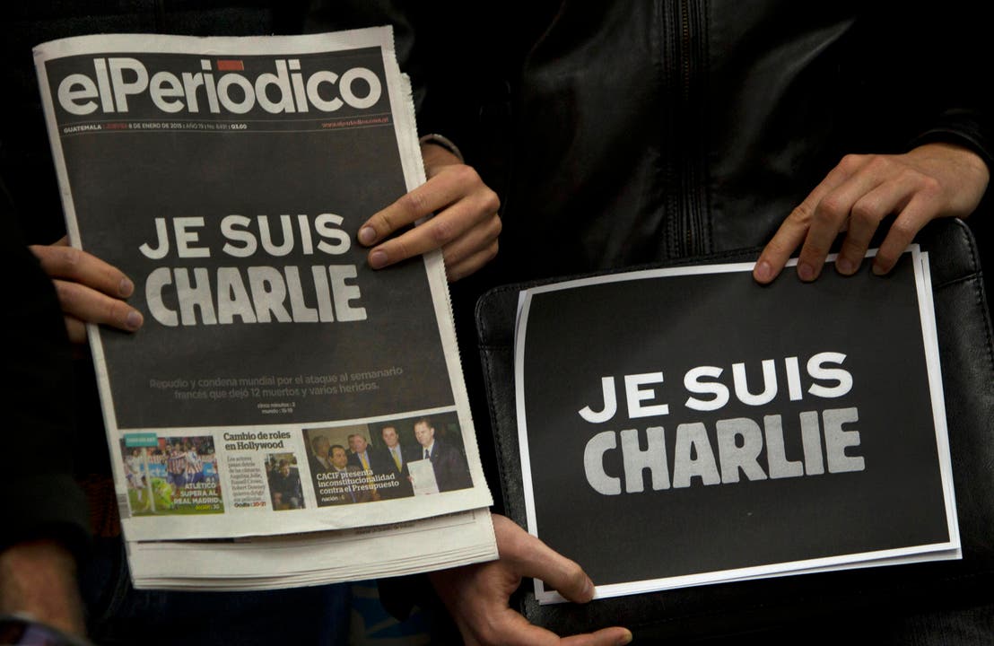 Die Zeitung "El Periodico" aus Guatemala widmet ihre Titelseite der Opfer von Paris. (Bild: Keystone)