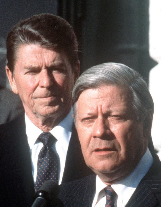 US-Präsident Ronald Reagan (links) stattete am 5. Juni 1982 Bonn einen Staatsbesuch ab. (Bild: Keystone)