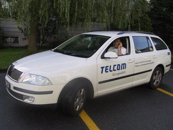 Ein Firmenauto der Telcom unterwegs. (Bild pd)