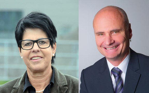Die Regierungsräte Yvonne von Deschwanden und Ueli Amstad treten zurück. (Bild: Martin Uebelhart/PD)