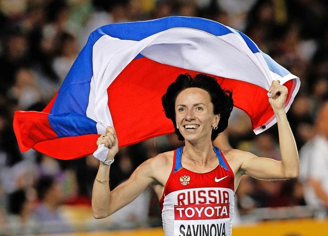 Ihr droht eine lebenslange Sperre: Maria Sawinowa, die 800-m-Goldmedaillengewinnerin der Olympischen Spiele 2012 in London. (Bild: AP Photo/Kin Cheung)