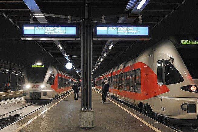 Bahnhofperron in Einsiedeln. (Bild: Archiv SOB)