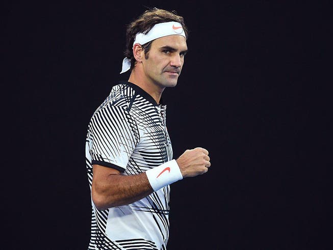 Nach einer weiteren Galavorstellung im Halbfinal des Australian Open: Roger Federer (Bild: KEYSTONE/EPA AAP/LUKAS COCH)