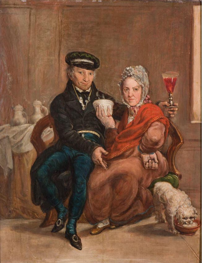 Trinkendes Paar mit Hund, 1819. (Bild: pd)