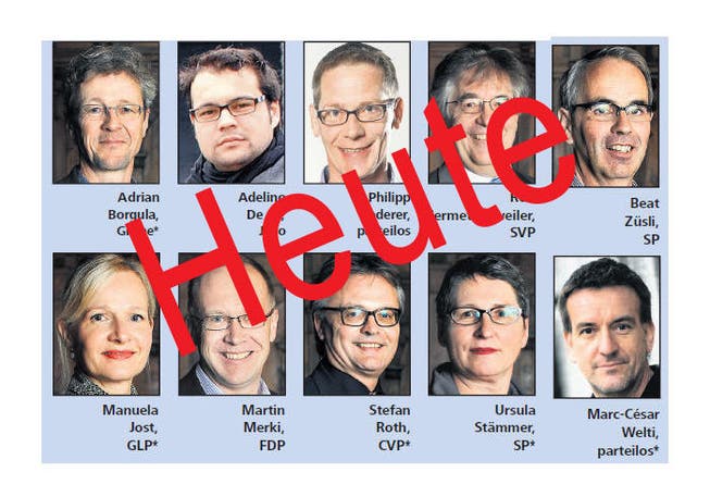Die Kandidaten für den Luzerner Stadtrat. Jene mit Sternchen (*) kandidieren auch fürs Stadtpräsidium. (Bild: Neue LZ)