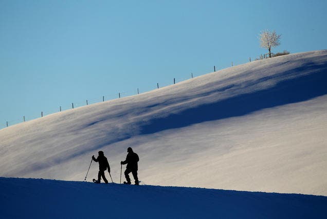 Schneeschuhlaufen mit Rücksicht auf die Natur ist auch Bestandteil des regionalen Naturparks. (Bild: Philipp Schmidli / Neue LZ)