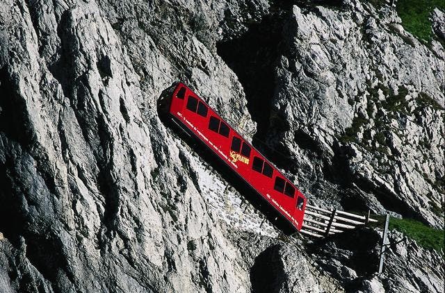 Pilatus-Zahnradbahn am Berg. (Bild pd)