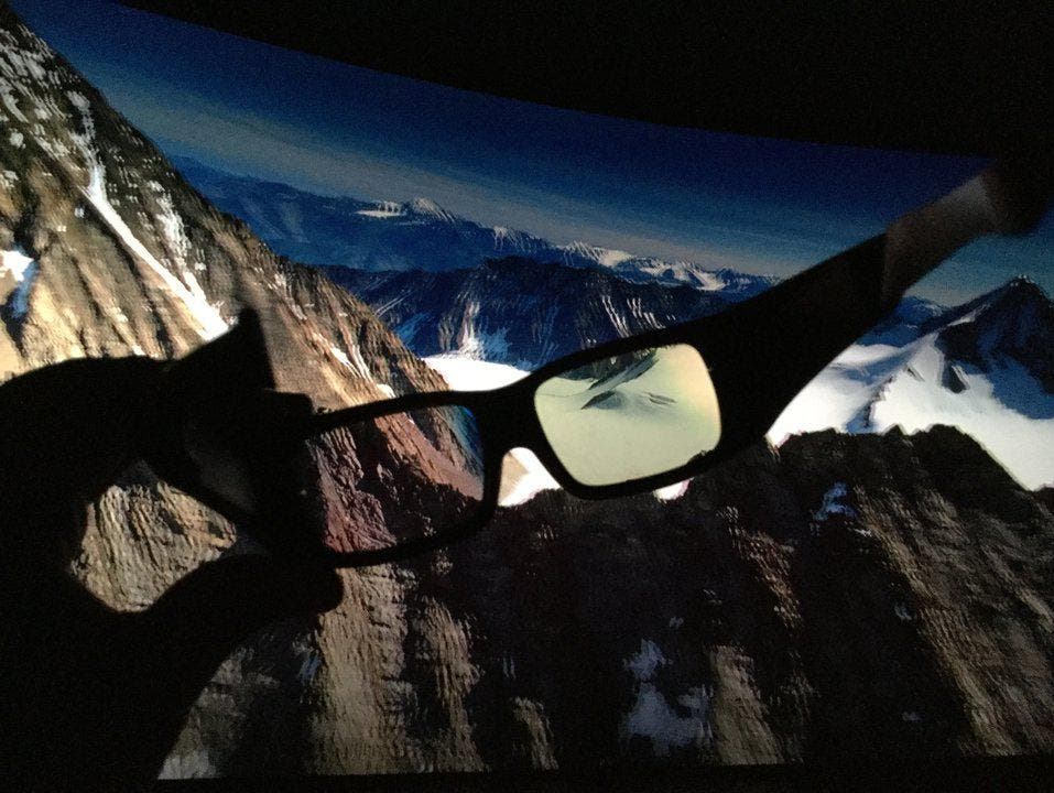 Ein kurzer Einblick in die Vorstellung: 3D-Bilder mit dem neuen IMAX-Sound ein wahres Erlebnis! (falls es Ihnen beim Anblick schwindelig wird, bitte entschuldigen Sie die 3D-Ansicht des Bildes) (Bild: Stefanie Nopper)