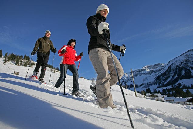Schneeschuhläufer auf einer Wanderung im Sörenberg. (Bild: Archiv Neue LZ)