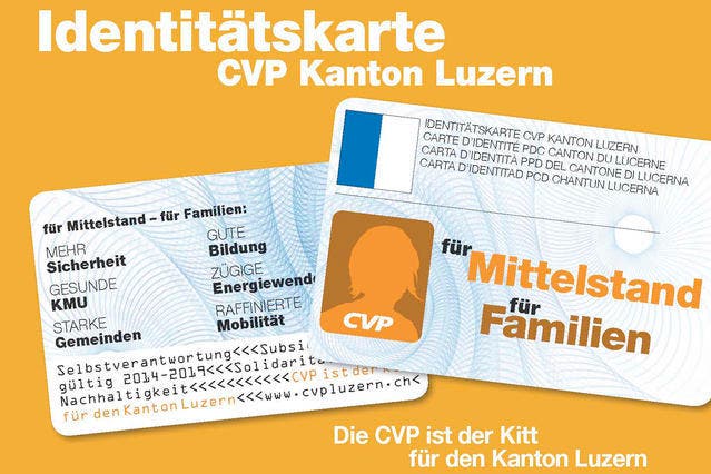 Diese «Identitätskarte» ziert das aktuelle Parteiprogramm der Luzerner CVP. (Bild: pd)