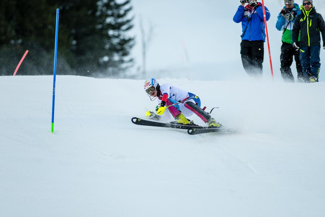 Die Schweizerin Charlotte Chable war nach dem ersten Lauf gute Dritte und schied dennoch im zweiten Lauf aus. (Bild: Roger Gruetter)