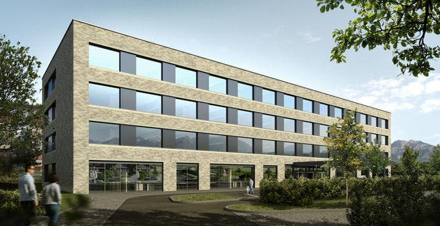 So soll der neue Bettentrakt des Kantonsspitals Obwalden in Sarnen aussehen. (Bild: PD)