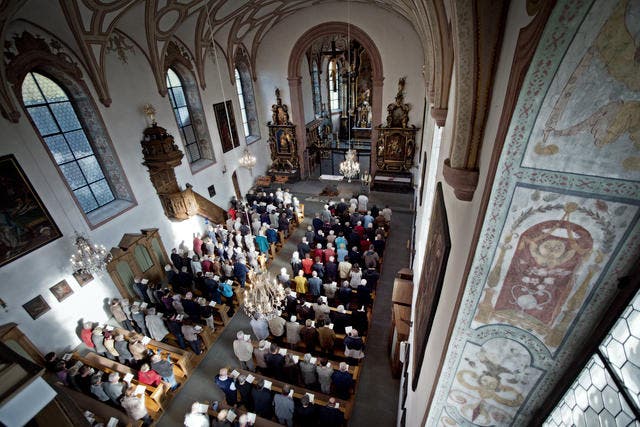 Blick in die Kirche von Werthenstein während eines Gottesdienstes. (Bild: Pius Amrein / Neue LZ)