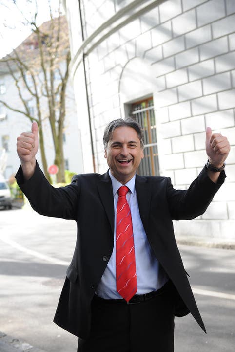 10. April: Guido Graf freut sich über seine Wahl in den Regierungsrat. (Bild: Nadia Schärli/Neue LZ)