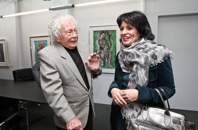 21. Februar: Hans Erni wird 102 Jahre alt. In seinem Museum findet eine Ehrung statt. Eine der geladenen Gäste ist Bundesrätin Doris Leuthard. (Bild: Remo Naegeli / Neue LZ)