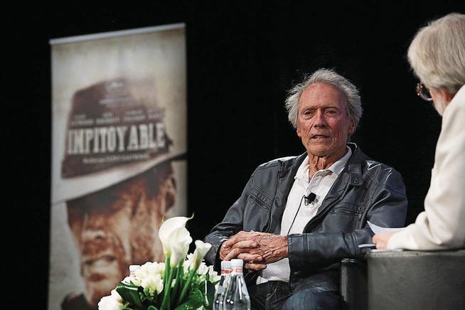 Clint Eastwood bei seinem Auftritt in Cannes: «Wir haben unseren Sinn für Humor verloren.» (Bild: Keystone (21. Mai 2017))