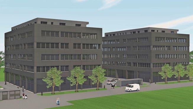 Platz für zehn bis fünfzehn Firmen und vier Attikawohnungen: der geplante Gewerbepark in Schenkon. (Bild: Visualisierung: PD)