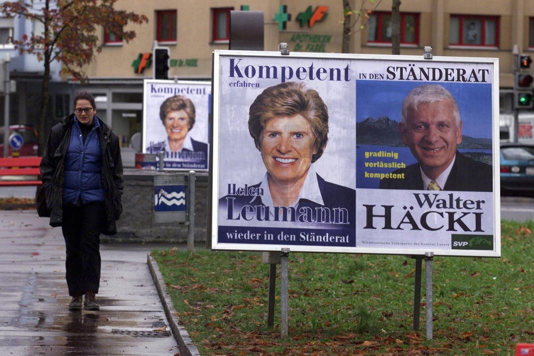 Ein Wahlplakat von Helen Leumann 1999. (Bild: Archiv Neue LZ)