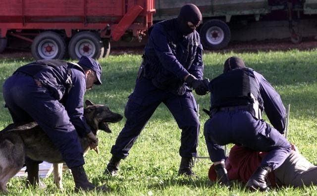 Einsatzkräfte der Sondereinheit Luchs bei einer Polizei-Show. (Bild Peter Appius/Neue LZ)