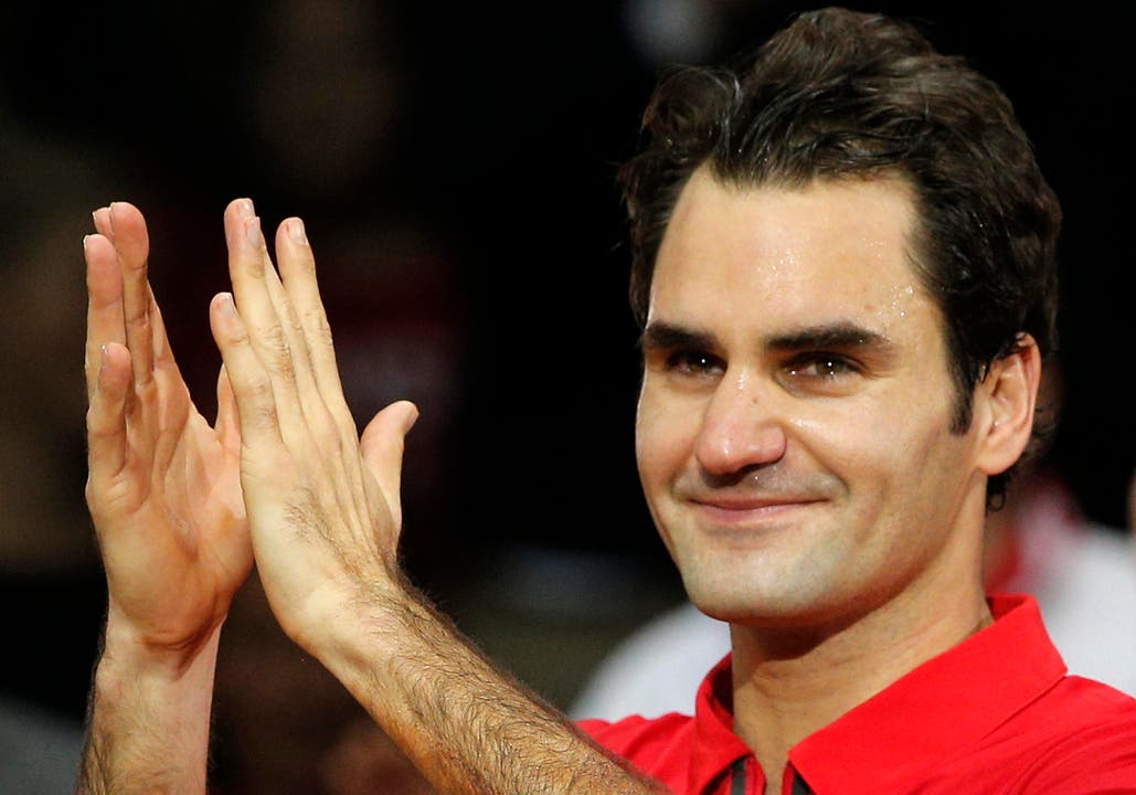 Roger Federer mit Tränen in den Augen. (Bild: Keystone)