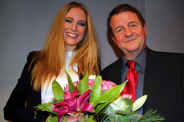 Strahlende Sieger: Fiona Hefti und Hanspeter Müller-Drossaart an der 6. Glory-Verleihung in Zürich. (Bild: André Häfliger/Neue LZ)