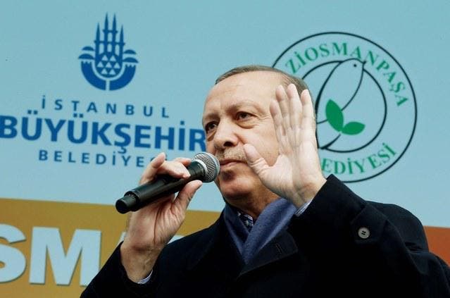 Der türkische Präsident Recep Tayyip Erdogan an einer Wahlkampfveranstaltung. (Bild: Keystone)