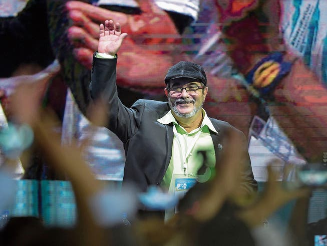 Farc-Chef Rodrigo «Timochenko» Londoño am Parteikongress. (Bild: Raul Arboleda/AFP (Bogotá, 27. August 2017))