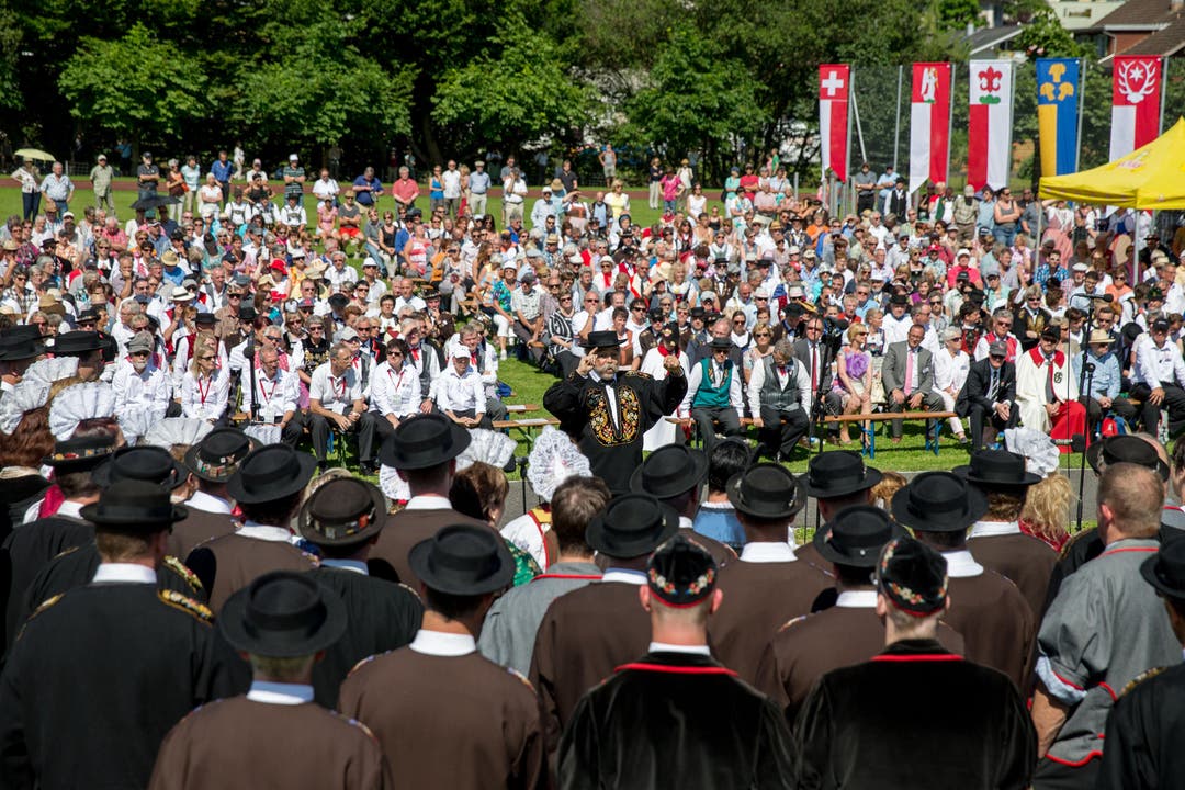 Festakt am Zentralschweizer Jodlerfest in Sarnen. (Bild: Philipp Schmidli)