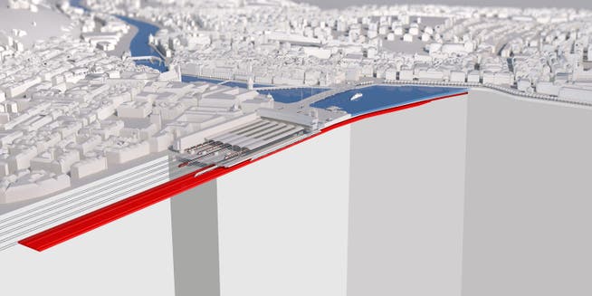 Modell des Durchgangbahnhofs Luzern. (Bild: PD)