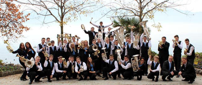 Die BML Talents, die Nachwuchsformation der Bürgermusik Luzern, in Montreux am Schweizerischen Brass-Band-Wettbewerb 2012. (Bild: PD)