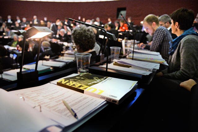 Budgetdebatte im Kantonsratsaal des Regierungsgebäudes. (Bild: Nadia Schärli / Neue LZ)