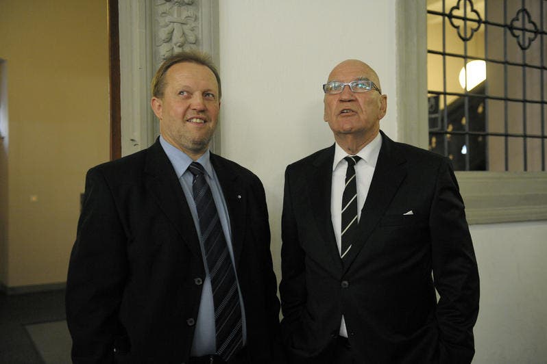 Ineichen mit FDP-Nationalrat Albert Vitali nach der Wahl 2011. (Bild: Archiv/Neue LZ)