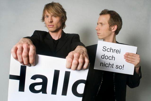 Das Duo «Ohne Rolf» mit Christof Wolfisberg, links, und Jonas Anderhub. (Bild: pd)